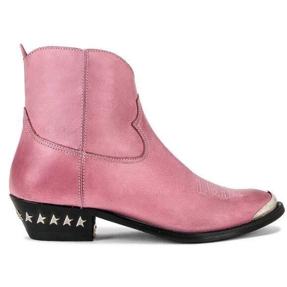 Golden Goose Young Pink Leather Studded Western Boots | Size 39.5 / US 9.5 - Picture 3 of 17